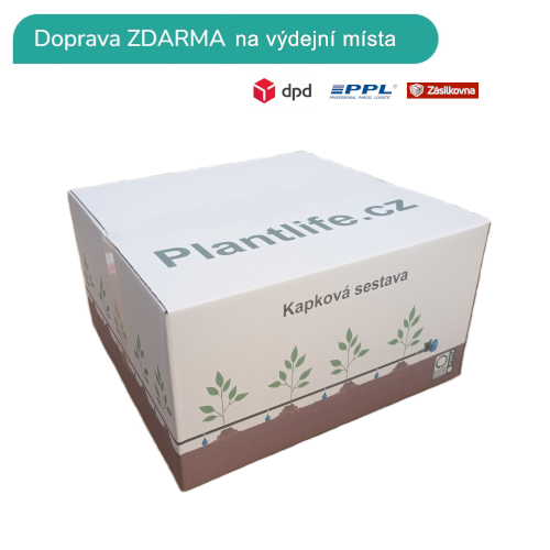 Kapková závlaha sestava 5 PRO PLODOVOU ZELENINU tlaková (rozestup 50cm) 30m s filtrem