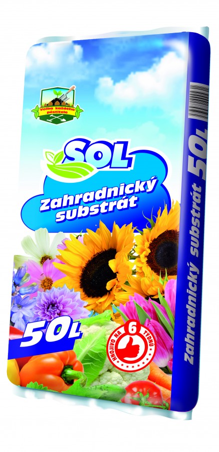 substrát zahradnický SOL s hnojivem 50 l