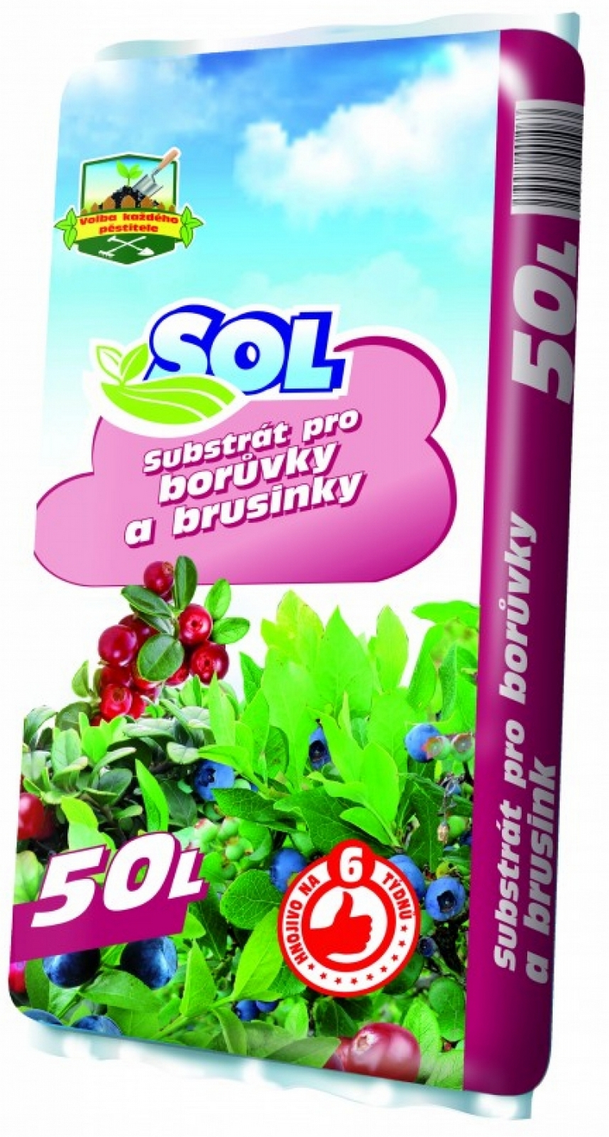 substrát pro borůvky a brusinky SOL s hnojivem 50 l