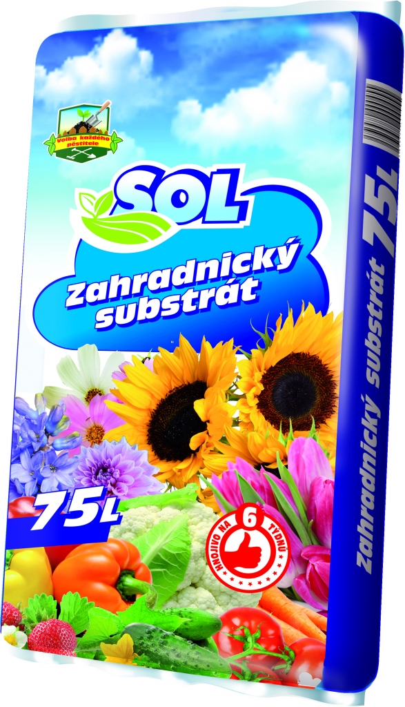 substrát zahradnický SOL s hnojivem 75 l