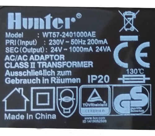 Transformátor nástěnný 230 V / 24 V AC, 24 VA